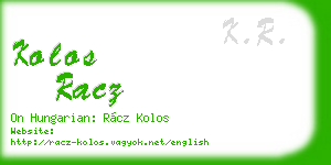 kolos racz business card