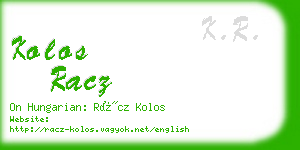 kolos racz business card